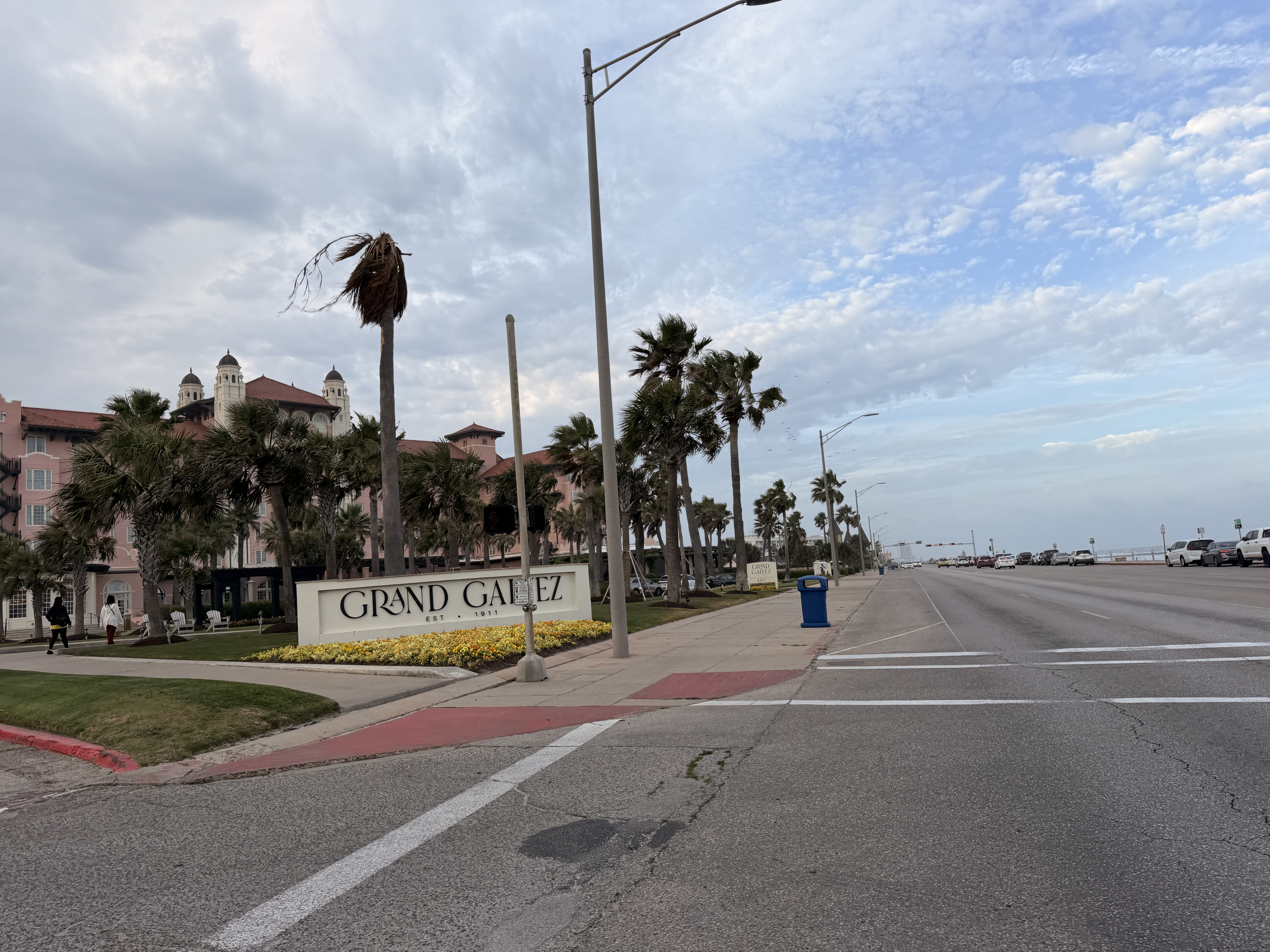 The historic Grand Galvez hotel on the Galveston Seawall