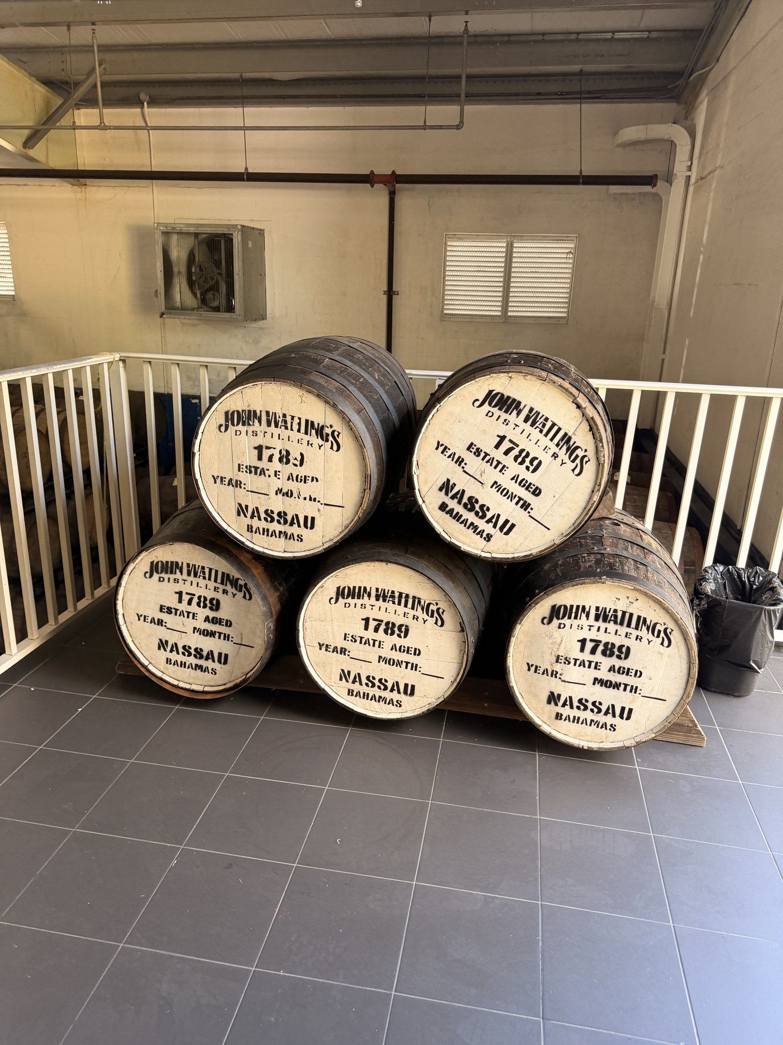 Nassau Cruise Port - John Watlings Distillery - Whiskey barrels at cruise port - 02-05-2026 - landscape.jpg