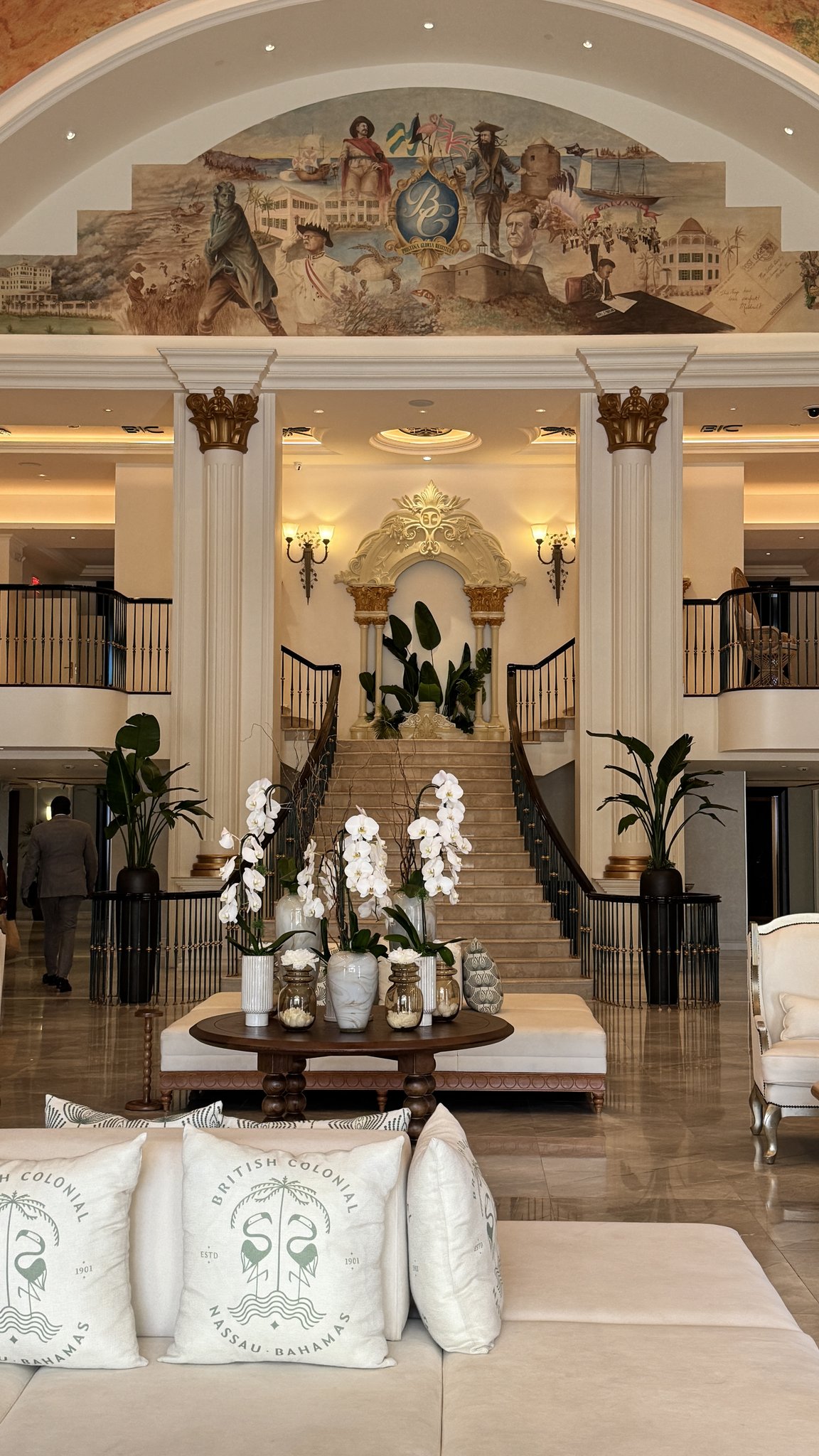 Nassau Cruise Port - Ornate Lobby with Mural and Stairs - 09-20-2025 - Vertical.jpg