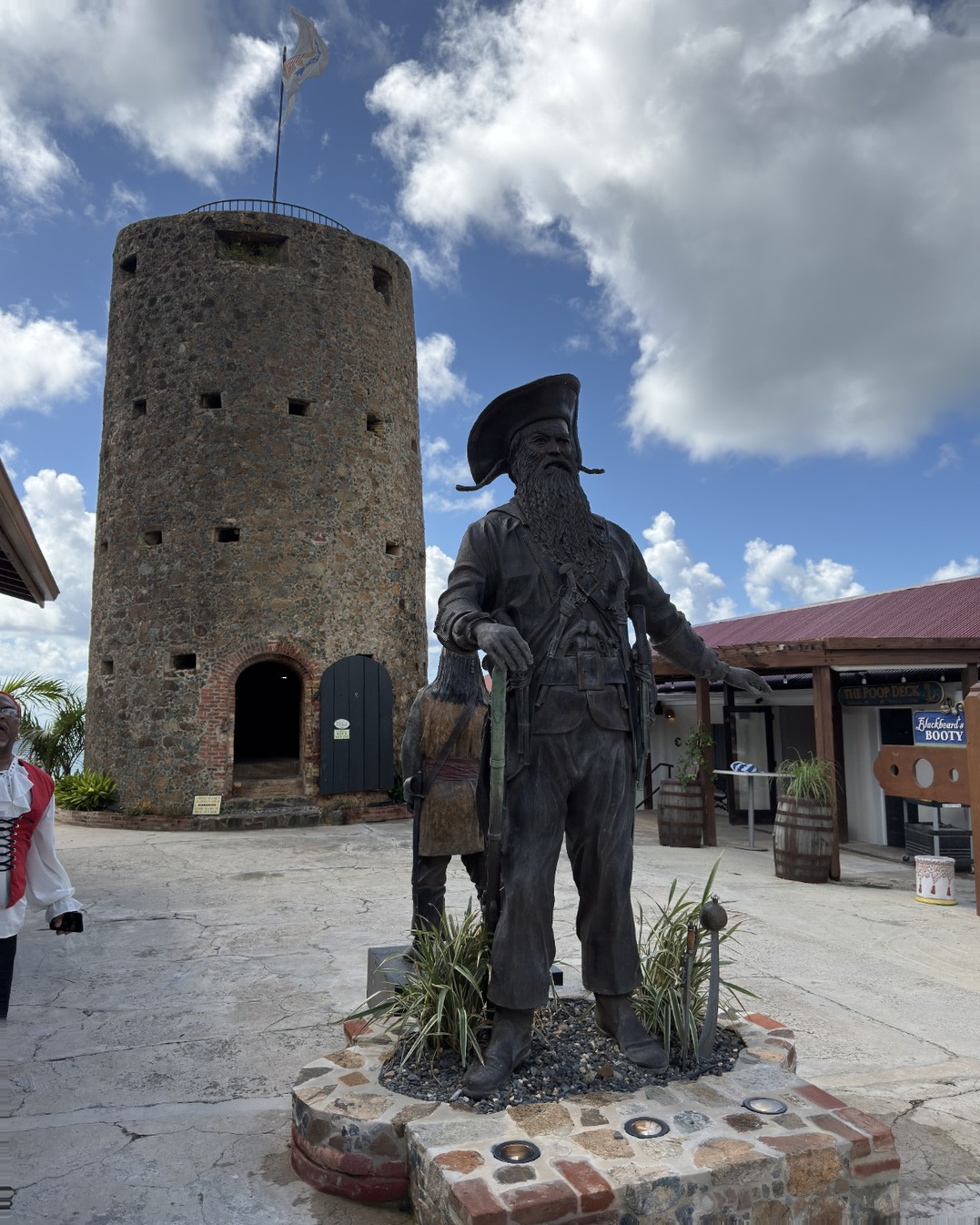 St Thomas USVI Cruise Port - Blackbeards Castle Stone Tower Pirate Statue - Vertical 34.jpg