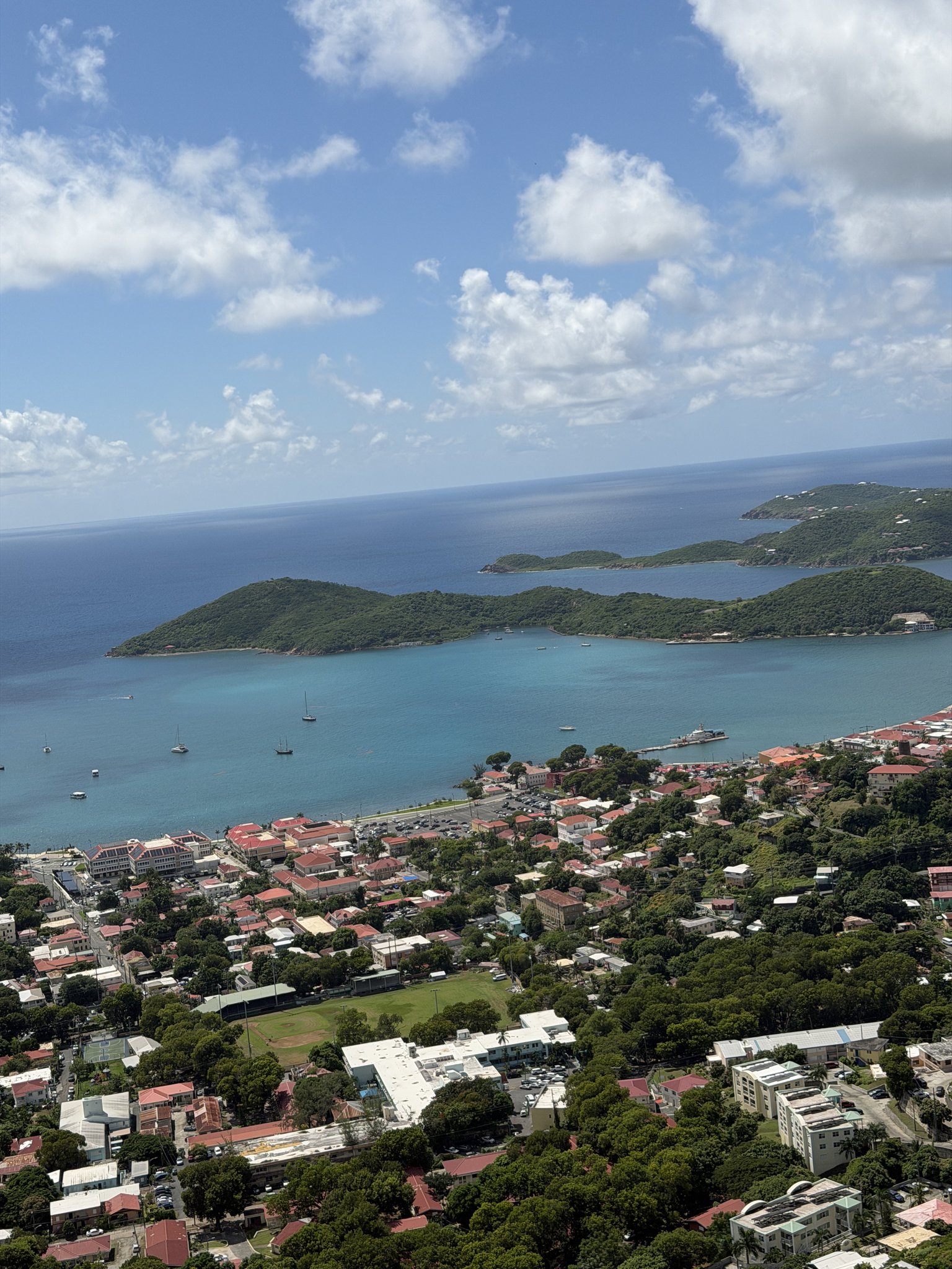 St Thomas USVI Cruise Port - Scenic Coastal Town With Boats and Hills - Vertical.jpg