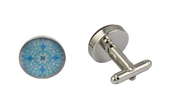 Blue Lace Pattern Cufflinks Blue Lace Pattern Cufflinks