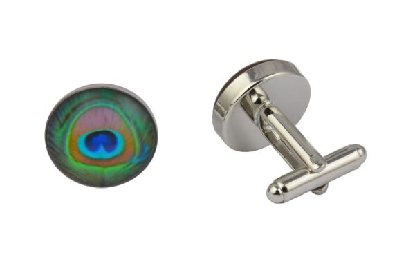 Peacock Feather Cufflinks Peacock Feather Cufflinks