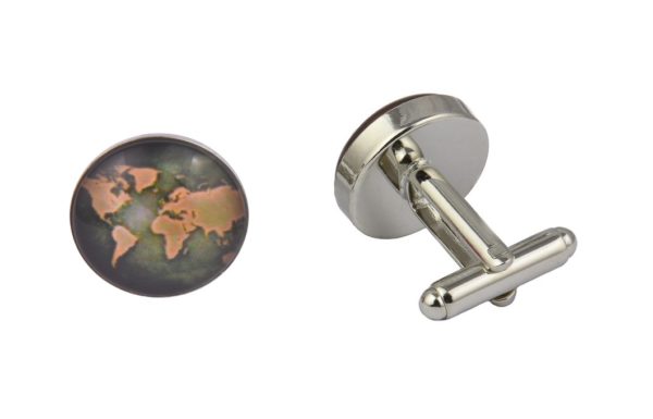 World Map Brown Cufflinks