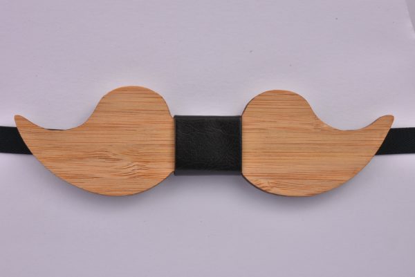 Wooden Bow Tie Moustache CGHB0003