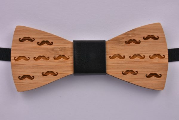 Wooden Bow Tie Moustaches CGHB0012
