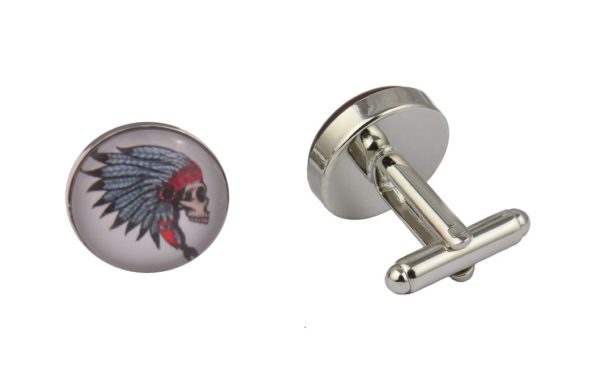 Skull Indian Art Cufflinks