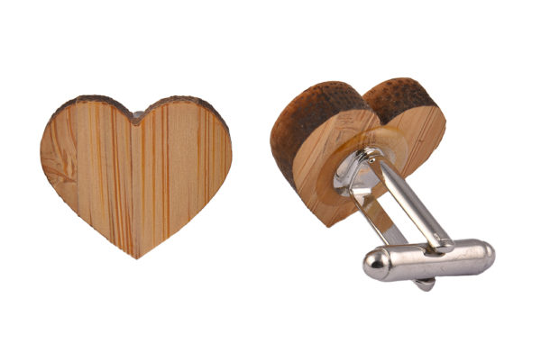 Wooden Cufflinks Heart