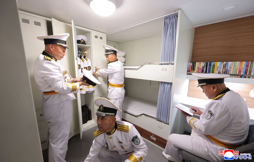 RespectedComrade Kim Jong Un visits destroyer Choe Hyon according to second-day schedule of visit to military hardware exhibition - Image 32