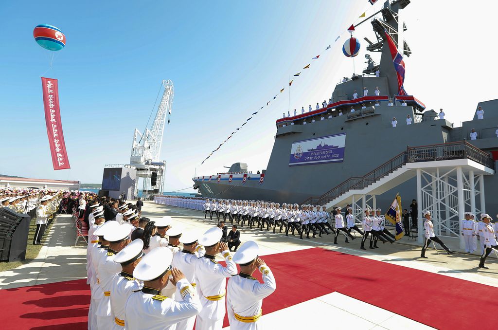 Vigorous Advance and Development of Revolution in Warship-building Industry and Modernization of Naval Forces in New Era Ceremony of Launching Destroyer of KPA Navy Takes Place with Splendour - Image 14