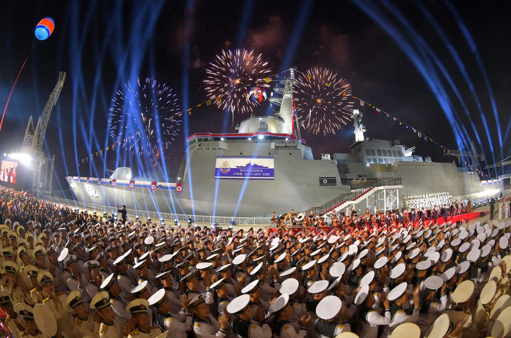 Vigorous Advance and Development of Revolution in Warship-building Industry and Modernization of Naval Forces in New Era Ceremony of Launching Destroyer of KPA Navy Takes Place with Splendour - Image 51