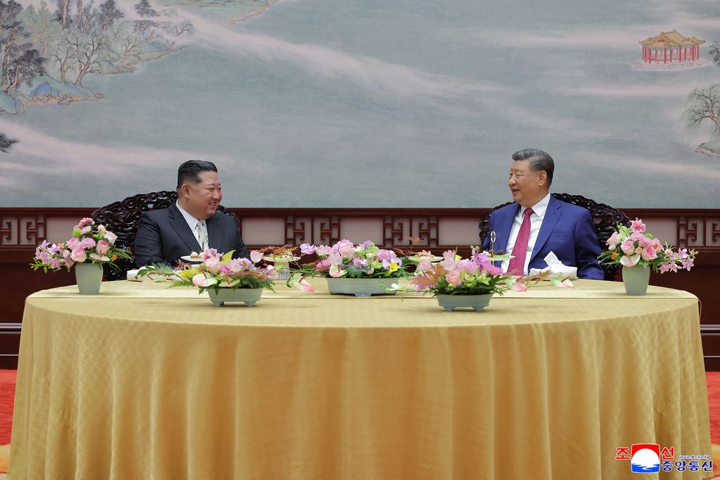 RespectedComrade Kim Jong Un has talks withComradeXi Jinping