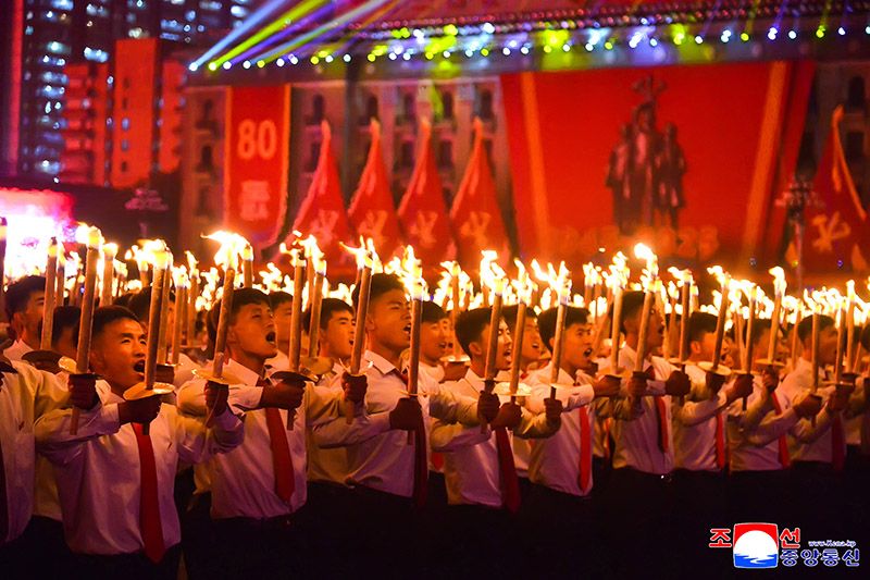 Public and torchlight processions climax celebrations of 80th founding anniversary of WPK - Image 37