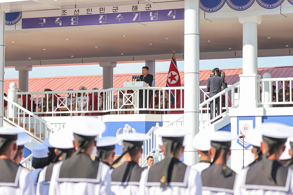 Respected Comrade Kim Jong Un Makes Speech at Ceremony of Launching Destroyer of Navy of Korean People’s Army - Image 2