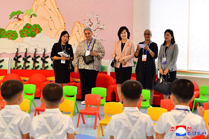 Chairwoman of Women's International Democratic Federation tours different places in Pyongyang - Image 5