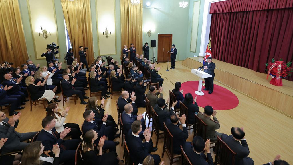 Respected Comrade Kim Jong Un Pays Congratulatory Visit to Russian Embassy in Pyongyang and Makes Speech - Image 3