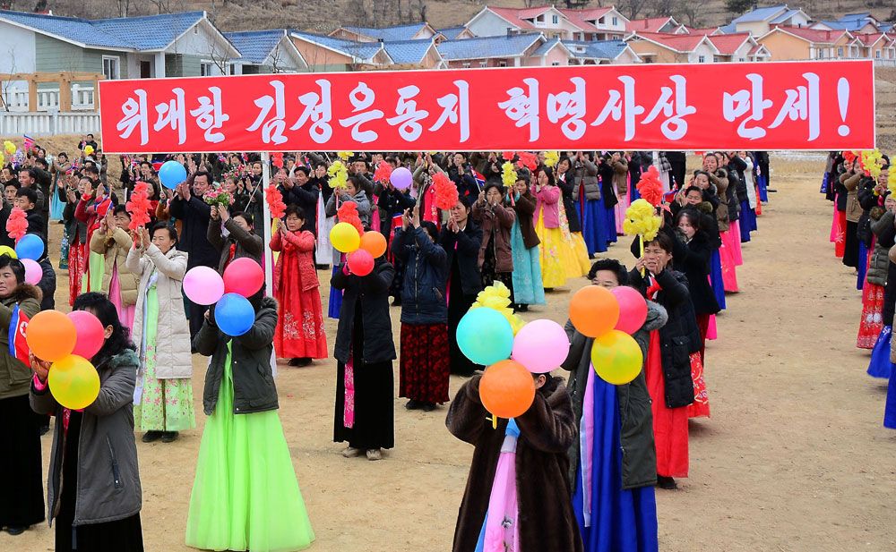 Agricultural Workers Move into New Houses in North Phyongan Province of DPRK