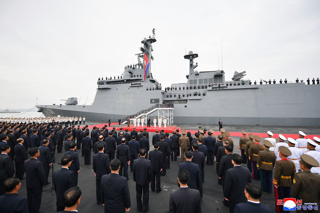 RespectedComrade Kim Jong Un visits destroyer Choe Hyon according to second-day schedule of visit to military hardware exhibition - Image 13