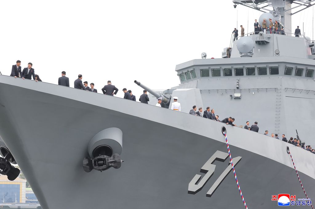 RespectedComrade Kim Jong Un visits destroyer Choe Hyon according to second-day schedule of visit to military hardware exhibition - Image 23