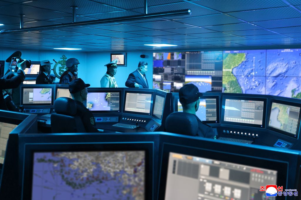 RespectedComrade Kim Jong Un visits destroyer Choe Hyon according to second-day schedule of visit to military hardware exhibition