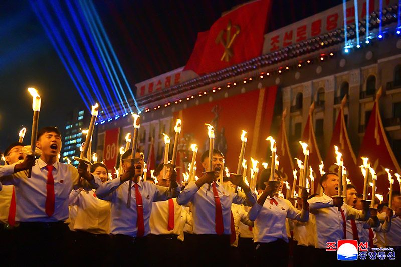 Public and torchlight processions climax celebrations of 80th founding anniversary of WPK - Image 46
