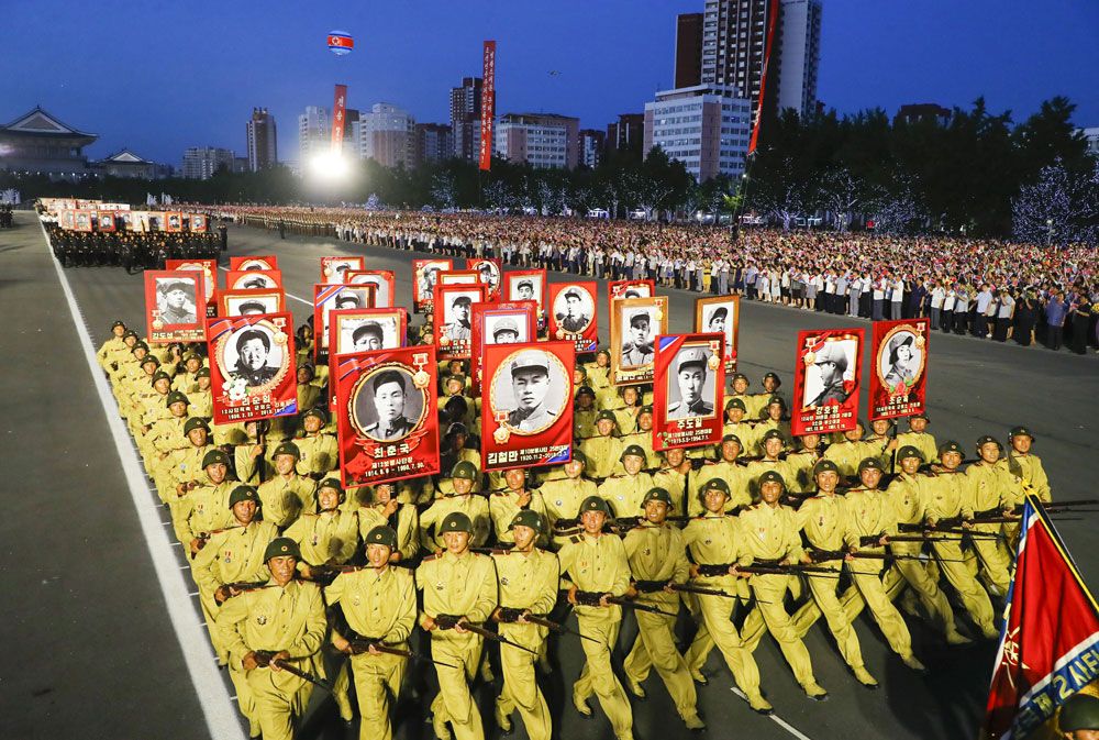 Ceremony of Commemorative March of Columns Symbolic of Units in Fatherland Liberation War Held - Image 11