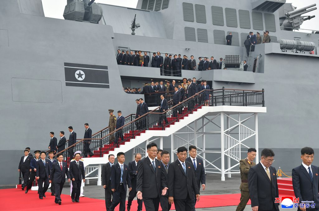 RespectedComrade Kim Jong Un visits destroyer Choe Hyon according to second-day schedule of visit to military hardware exhibition - Image 11