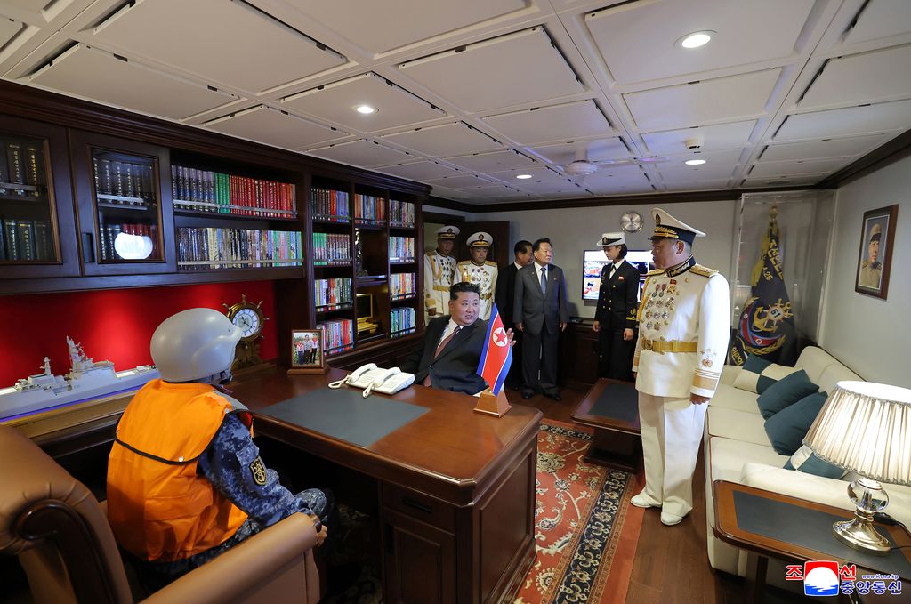 RespectedComrade Kim Jong Un visits destroyer Choe Hyon according to second-day schedule of visit to military hardware exhibition - Image 21