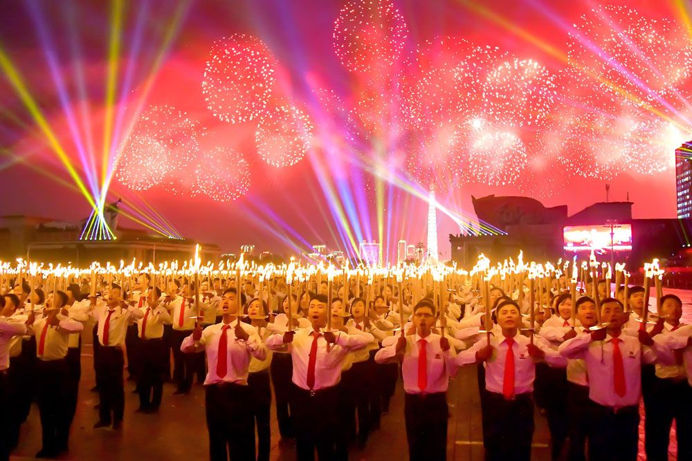 Public Procession and Torchlight Gala Take Place in DPRK - Image 44