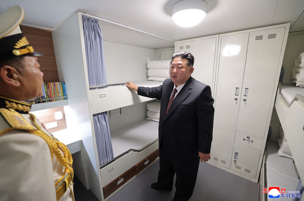 RespectedComrade Kim Jong Un visits destroyer Choe Hyon according to second-day schedule of visit to military hardware exhibition - Image 12