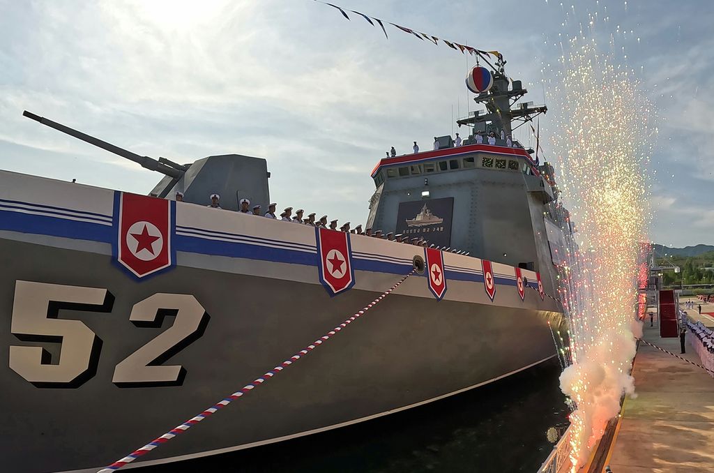 Vigorous Advance and Development of Revolution in Warship-building Industry and Modernization of Naval Forces in New Era Ceremony of Launching Destroyer of KPA Navy Takes Place with Splendour