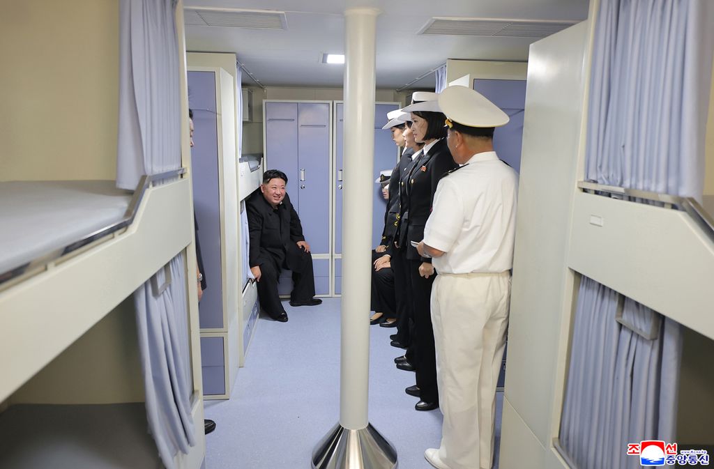RespectedComrade Kim Jong Un visits destroyer Choe Hyon and learns about training and life of sailors