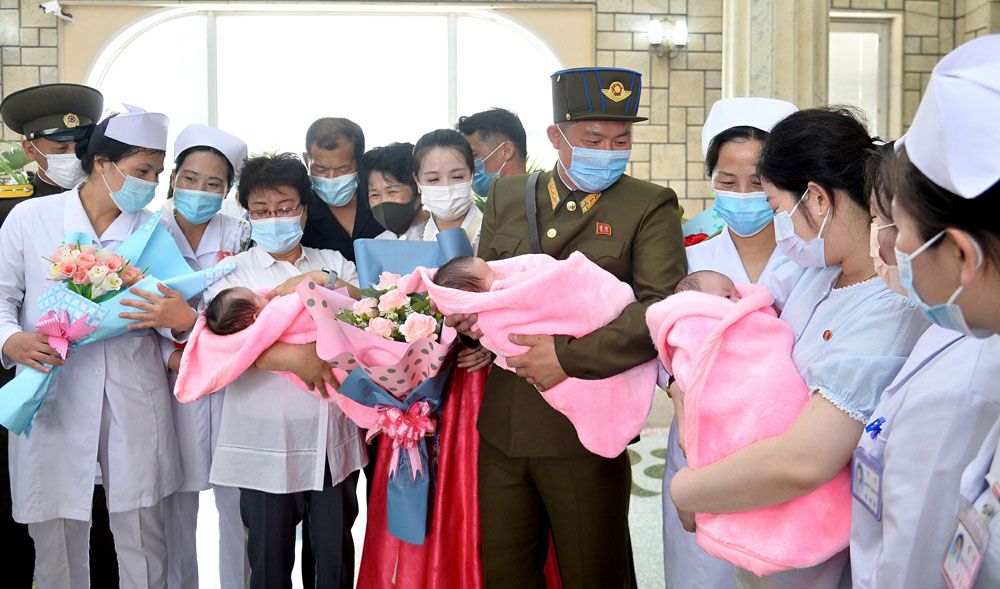561st Triplets Leave Pyongyang Maternity Hospital