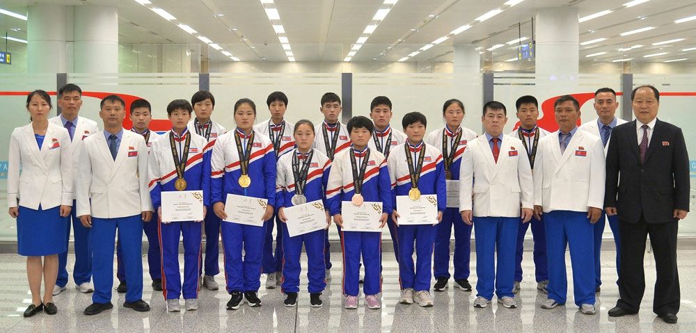 DPRK Players Return Home after Taking Part in Third Asian Youth Games