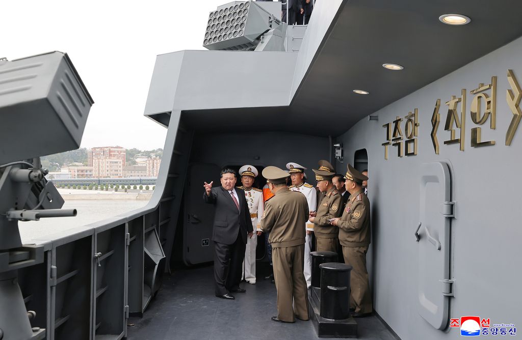 RespectedComrade Kim Jong Un visits destroyer Choe Hyon according to second-day schedule of visit to military hardware exhibition - Image 19