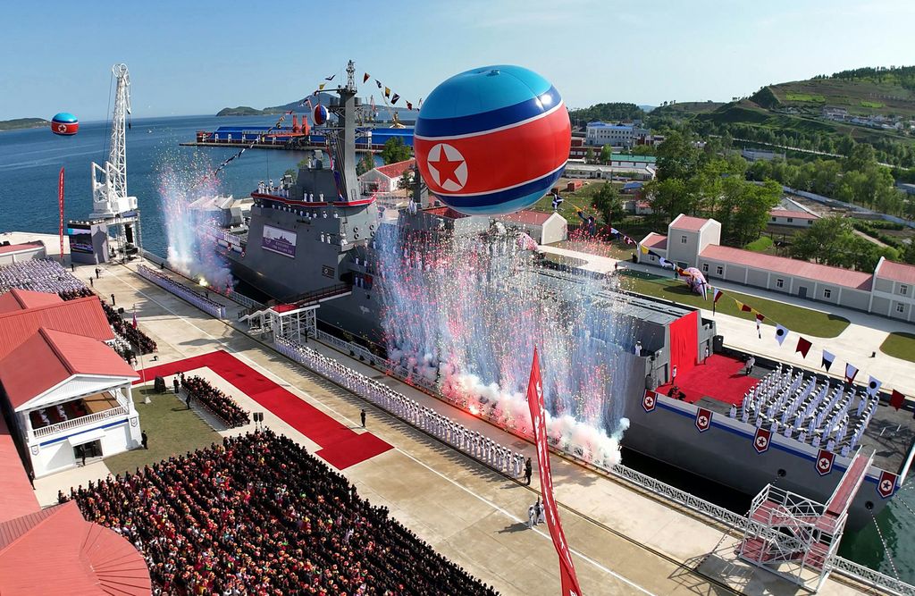 Vigorous Advance and Development of Revolution in Warship-building Industry and Modernization of Naval Forces in New Era Ceremony of Launching Destroyer of KPA Navy Takes Place with Splendour - Image 4