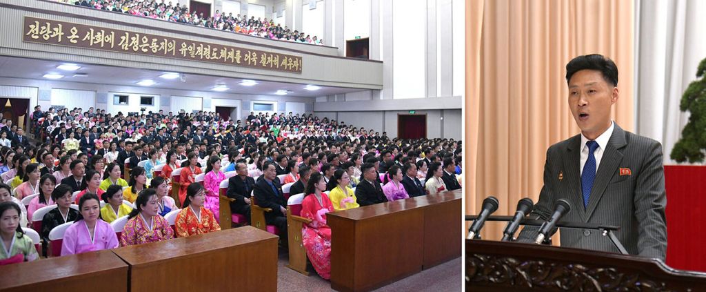 Oratorical Meeting of Workers and Trade Union Members Held in DPRK