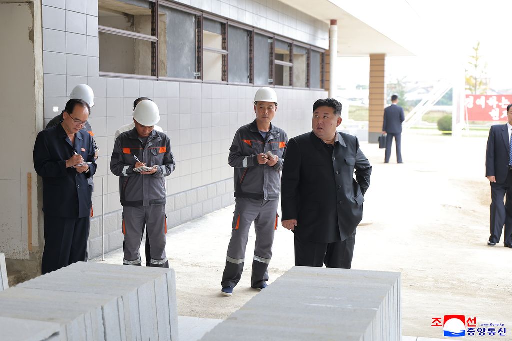 RespectedComrade Kim Jong Un gives field guidance at construction site of Kusong City Hospital