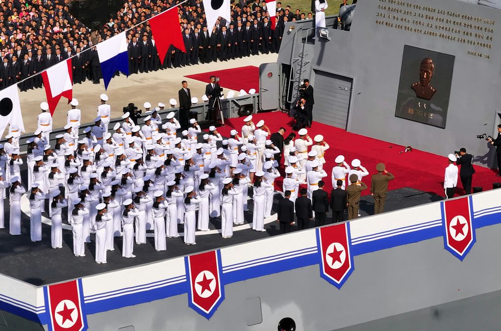 Vigorous Advance and Development of Revolution in Warship-building Industry and Modernization of Naval Forces in New Era Ceremony of Launching Destroyer of KPA Navy Takes Place with Splendour - Image 27