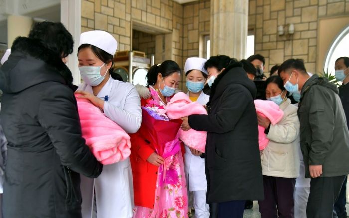Triplets Leave Pyongyang Maternity Hospital