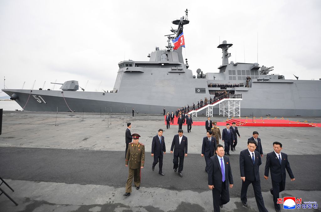 RespectedComrade Kim Jong Un visits destroyer Choe Hyon according to second-day schedule of visit to military hardware exhibition - Image 31
