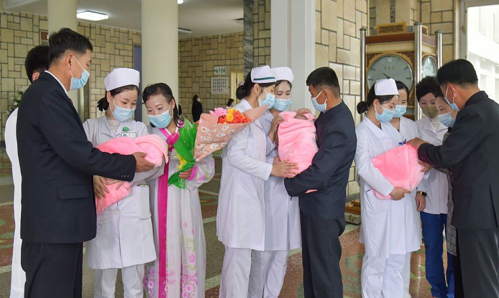 Triplets Leave Pyongyang Maternity Hospital