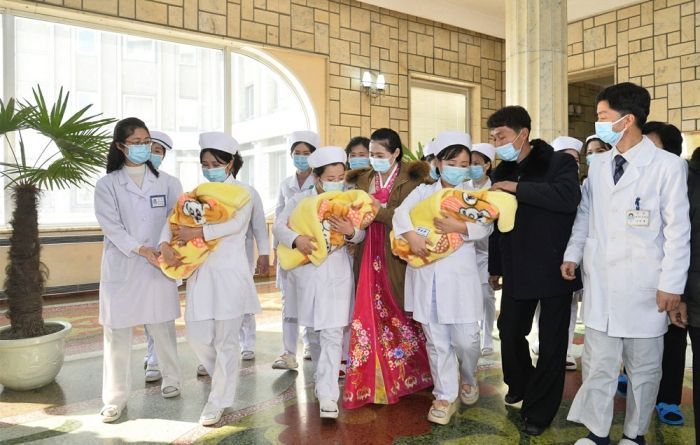 Triplets Discharged from Pyongyang Maternity Hospital