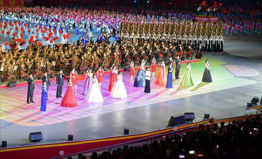 Grand Mass Gymnastics and Artistic Performance for Celebrating WPK Founding Anniversary Given in DPRK Every Day - Image 2
