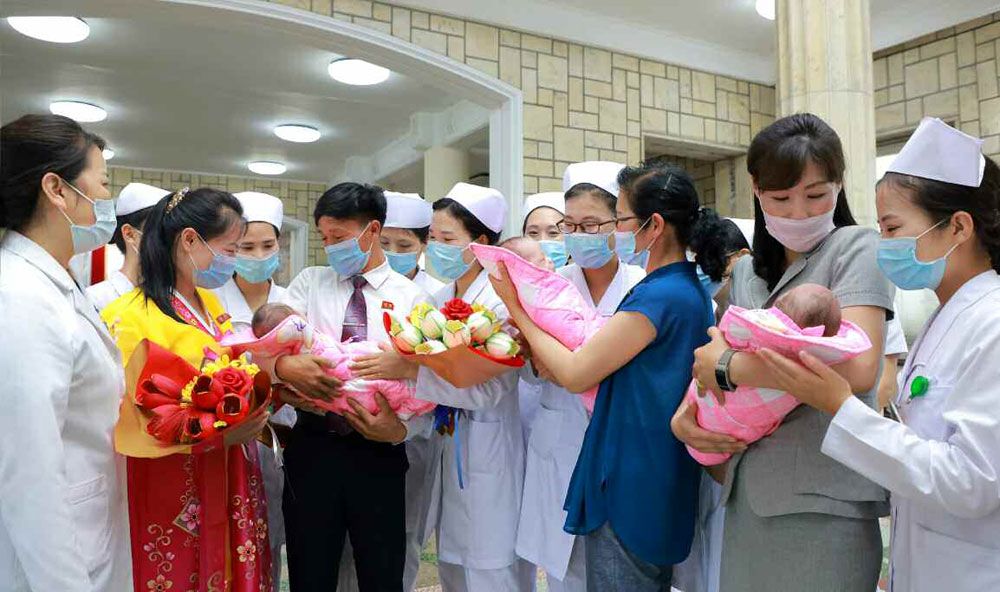 Triplets Leave Pyongyang Maternity Hospital