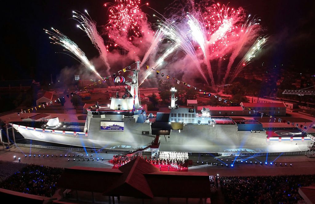 Vigorous Advance and Development of Revolution in Warship-building Industry and Modernization of Naval Forces in New Era Ceremony of Launching Destroyer of KPA Navy Takes Place with Splendour - Image 52