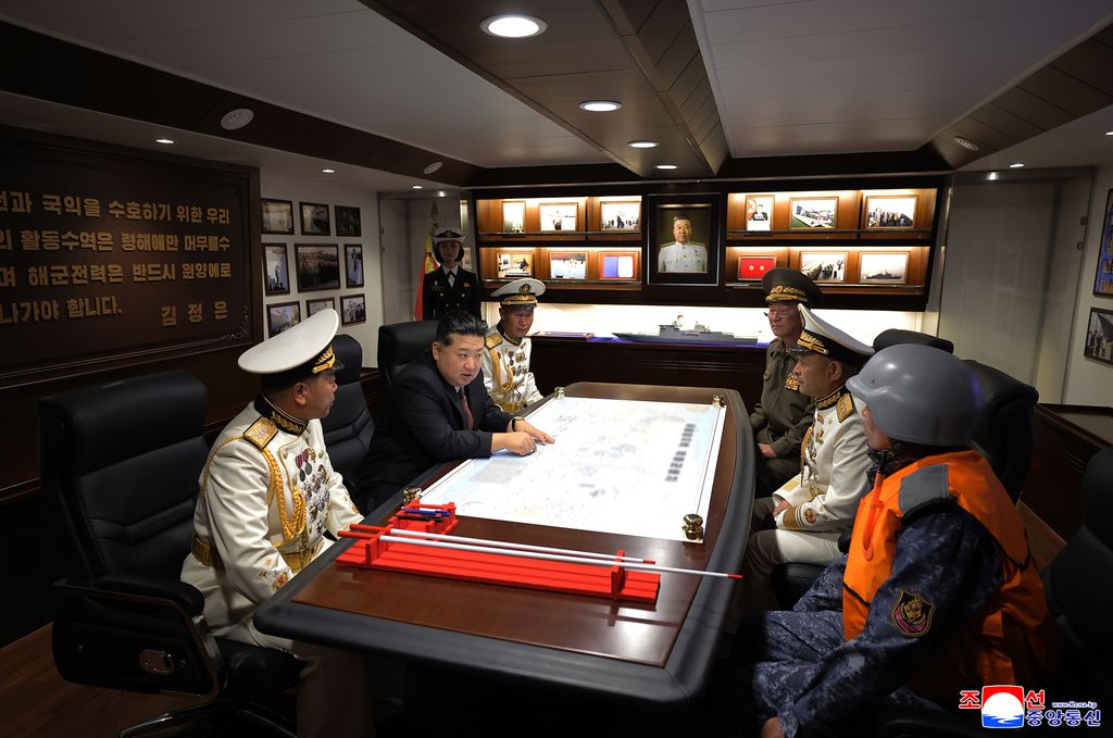 RespectedComrade Kim Jong Un visits destroyer Choe Hyon according to second-day schedule of visit to military hardware exhibition - Image 18