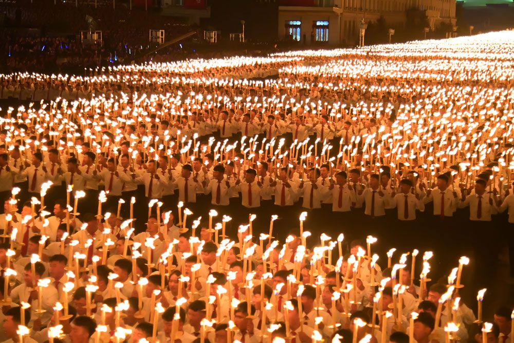Public Procession and Torchlight Gala Take Place in DPRK - Image 37