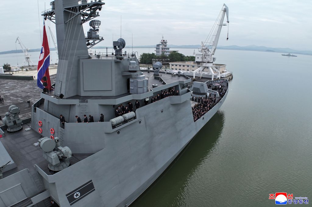 RespectedComrade Kim Jong Un visits destroyer Choe Hyon according to second-day schedule of visit to military hardware exhibition - Image 16