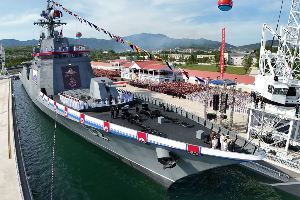 Vigorous Advance and Development of Revolution in Warship-building Industry and Modernization of Naval Forces in New Era Ceremony of Launching Destroyer of KPA Navy Takes Place with Splendour